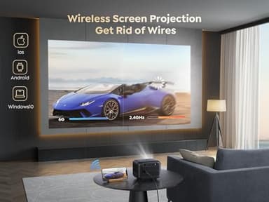 [Electric Focus/Mini Body]Mini Projector with WiFi 6 and Bluetooth 5.2, 2025 Upgrade TOPTRO TR25 Portable Projector, 1080P FHD, ±40° Electric Keystone Correction, Movie Projector for iOS/Android/PS5 - Image 4
