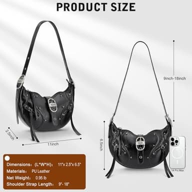 YDSIII Shoulder Bag for Women Tassels Shoulder Purse Purses for Women, 4-1-crushed Black - Image 6