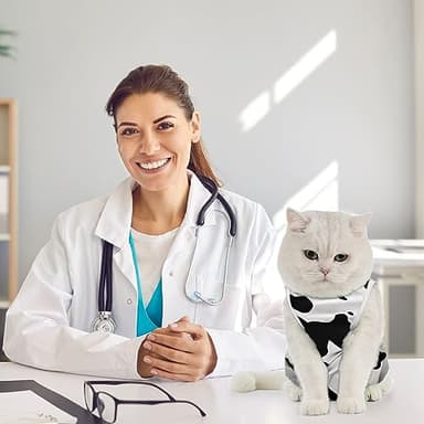 Avont Cat Recovery Suit - Kitten Onesie for Cats After Surgery, Cone of Shame Alternative Surgical Spay Suit for Female Cat, Post-Surgery or Skin Diseases Protection -Cow(L) - Image 2