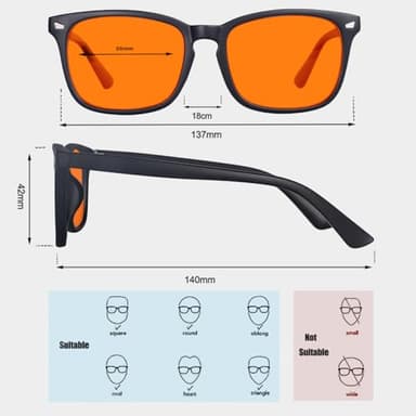 MAXJULI 99.9% Blue Light Blocking,Computer Reading/Gaming/TV/Phones Glasses for Women Men(Orange) 6001 - Image 2