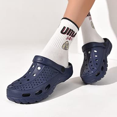 ChayChax Men's and Women's Arch Support Clogs Garden Shoes Slip-on Outdoor Beach Slippers with Removable Cushion Footbed, Navy Camo, 12-13 Women/10.5-11.5 Men - Image 6