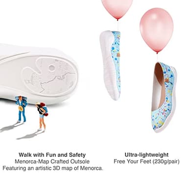 UIN Women's Art Painted Knitted Ballet Flats Slip On Pointed Toe Casual Loafers Lightweight Comfort Travel Shoes Minorca Starlight Spread (7) - Image 6