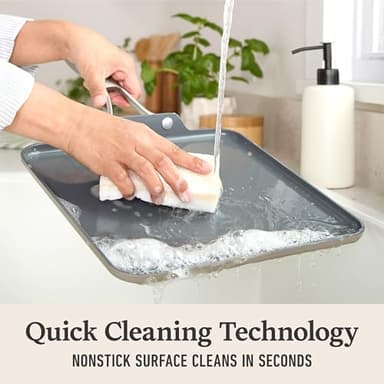 Calphalon® Premier Ceramic Nonstick 11" Square Griddle, Mushroom Grey - Image 3