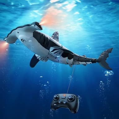 fygurso Remote Control Shark Toys High Simulation,Water Toys for Kids, High Simulation Shark for Pool & Bath, Ideal Gifts for Boys Ages 6+ (Gray) - Image 1