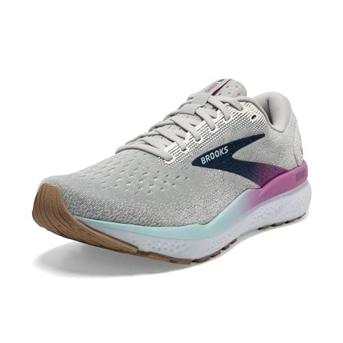 Brooks Women’s Ghost 16 Neutral Running Shoe - White/Grey/Estate Blue - 6.5 Wide - Image 1