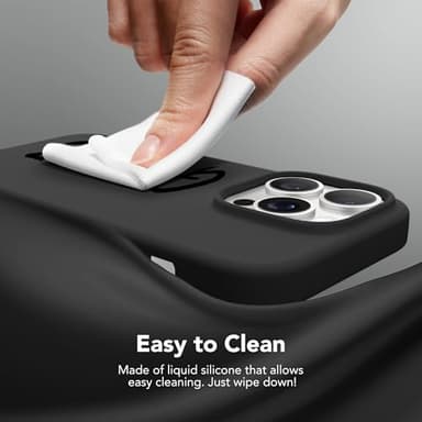 GONEZ for iPhone 14 Pro Case, Compatible with Magsafe, with Screen Protector + Camera Lens Protector, Soft Anti-Scratch Microfiber Lining, Shockproof Liquid Silicone Phone Cover, Black - Image 9