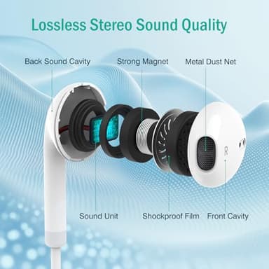 USB C Headphones for iPhone 17 16 15, Wired Headphones USBC for iPad Pro Air Mini, iPad 10th, MacBook, Type C Earbuds for Samsung, Google Pxiel, Earphones for Lenovo, Dell, Microphone, Volume Control - Image 6