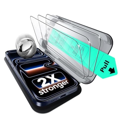 ESR 3 Pack for iPhone 17 Pro Max Screen Protector, Military-Grade Shatterproof, 9H Hardness, Full Coverage Tempered Glass with Ultra Fit Tray - Image 1