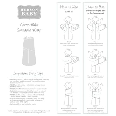 Hudson Baby Infant Girl Convertible Swaddle Sleep Sack, Pastel Butterfly, 3-9 Months - Image 4