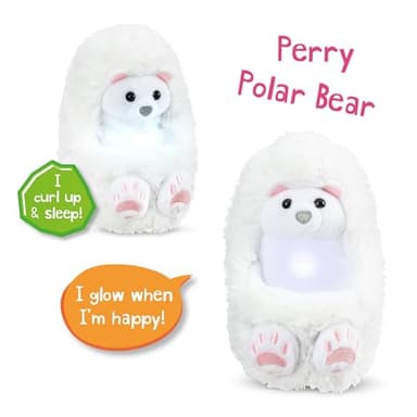 Curlimals Arctic Glow - Perry Polar Bear - Interactive Plush - Image 4