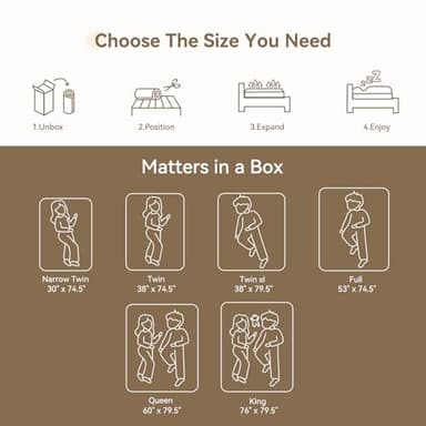 TERISTE 6 Inch Full Mattress Breathable Gel-Memory Foam Plus Pillowtop, Cool and Skin-Friendly, Fiberglass Free, Mattress in a Box, CertiPUR-US® Certified, Safe and Worry-Free - Image 2