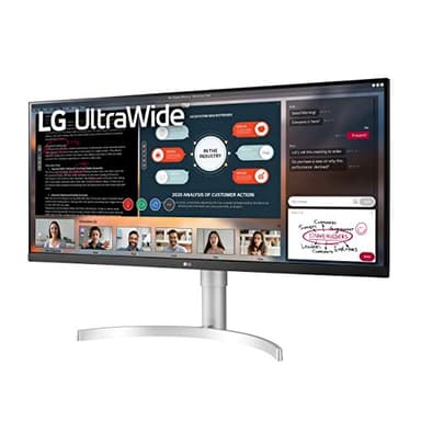 LG 34WN650-W UltraWide Monitor 34-Inch 21:9 FHD (2560 x 1080) IPS Display VESA DisplayHDR 400 AMD FreeSync 3-Side Virtually Borderless Design - Silver - Image 2