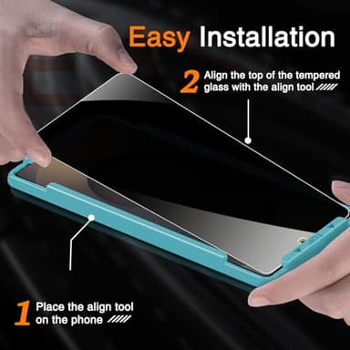 Milomdoi 3 Pack Privacy Screen Protector for Samsung Galaxy S25 Ultra Tempered Glass with 3 Pack Camera Lens Protector, Ultra 9H Accessories [Support Fingerprint Unlock] Black - Image 5