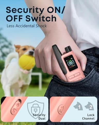 Jugbow Dog Shock Collar - 4200FT Dog Training Collar with Remote for 5-120lbs Small Medium Large Dogs, IPX8 Waterproof E Collar with 4 Training Modes, Security Lock, Rechargeable Shock Collar Pink - Image 6