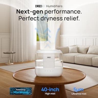 Dreo Humidifiers for Bedroom, 4L Top Fill for Large Room, 36H Runtime, 28 dB Quiet Supersized Cool Mist Air Humidifier for Baby Nursery, Plants, Indoor, Night Light, Easy to Clean & Fill - Image 2