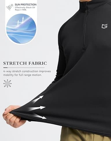 G Gradual Men's Running Shirts Long Sleeve Athletic Shirt Lightweight Quick Dry Quarter Zip Pullover for Men Workout Gym Golf(Black,L) - Image 5