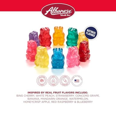 Albanese World's Best True to Fruit™ – American Favorite Fruits Gummies, 2.5oz Bag (Pack of 12), Individually Wrapped Soft & Chewy Candy Snacks - Image 5