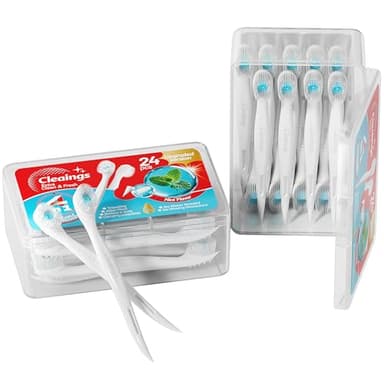 cleaings® Mini Disposable Toothbrush Set with Toothpaste – Travel Essentials, Portable Toothbrush for Women & Men, Camping, Road Trip, Vacation, 24 Count-Mint Flavor（Pack of 1） - Image 1