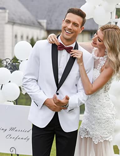 COOFANDY Men's Tuxedo Jacket Wedding Blazer One Button Dress Suit for Dinner Prom Party - Image 2