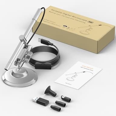 Teslong USB-C Digital Microscope, 10X to 200X Magnification Portable Camera with 8 LED Lights, Handheld Rotating Metal Stand for Coin, Electronic, Compatible with iPhone 15+ and Android Devices - Image 9