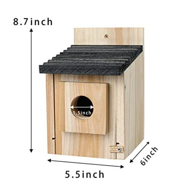 Bird House for Outside,Wooden Bluebird House,with Predator Guard Bird Nesting Box Wild Bird Watching, Finch Bluebird Cardinals Hanging Birdhouse Clearance Garden Country Cottage - Image 3