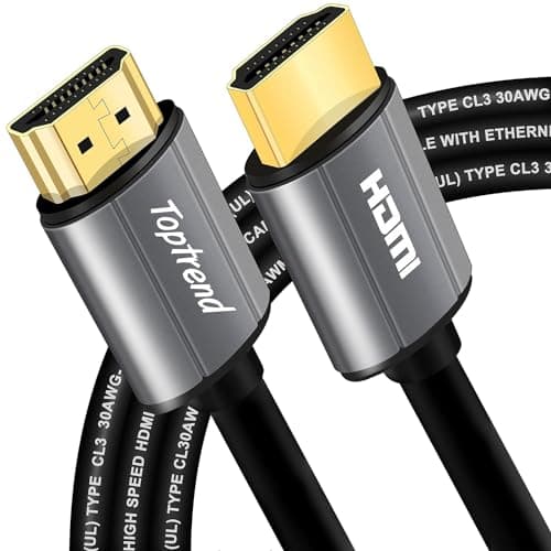 Toptrend 4K HDMI Cable 6ft, HDMI Cord CL3 Rated 18Gpbs High Speed HDMI 2.0 Cable Supports 1080p, 3D, 2160p, 4K 60Hz UHD, HDR, 30AWG HDMI Cords, Compatible with HDTV, Blue-ray Player, PS3, PS4, PC - Image 1