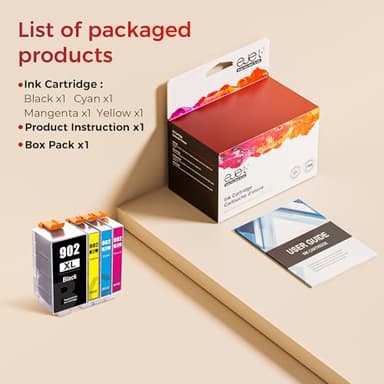 902XL Ink Cartridges for HP Printers Upgraded Replacement for HP 902XL Ink Cartridges Combo Pack HP902 Use with HP OfficeJet Pro 6978 6958 6968 6958 6962 6954 6950 6960 6970(Black,Cyan,Magenta,Yellow) - Image 6