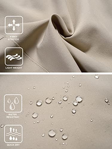 Women's Lightweight Hiking Cargo Shorts Quick Dry Athletic Shorts for Camping Travel Golf with Zipper Pockets Water Resistant Khaki - Image 4