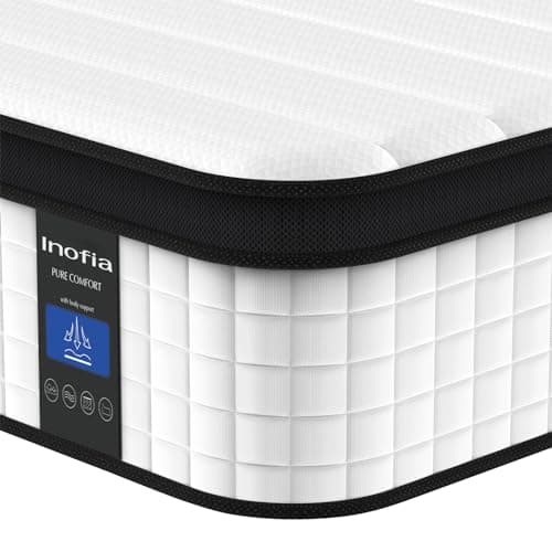 Inofia Twin XL Mattress, 12 Inch Hybrid Innerspring Single Mattress Cool Bed, Breathable Soft Knitted Fabric Cover, Twin XL Size - Image 1