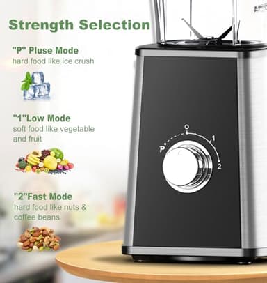 Smoothie Blender, Personal Blenders for Smoothies and Shakes, Smoothies Maker and Coffee Grinder with 2 To-Go Cups, Countertop Blender for Kitchen, BPA Free - Image 3