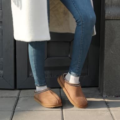 Gdazzio Women's Slippers Fuzzy Cozy Short Ankle Shoes Indoor and Outdoor Mules Furry Warm House Slippers for Woman Cute Fluffy Clogs Chestnut - Image 6