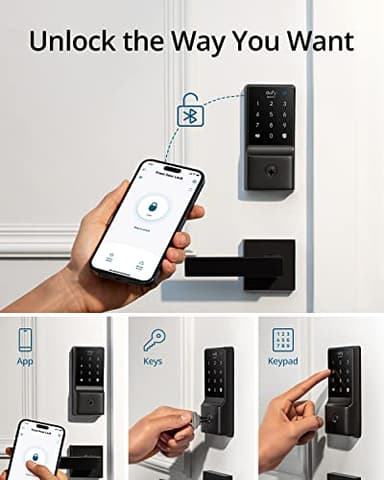 eufy Security Smart Lock C210, Keyless Entry Door Lock, Built-in WiFi Deadbolt, Smart Door Lock, No Bridge Required, Easy Installation, Touchscreen Keypad, App Remote Control, 4 AA Batteries Included - Image 4