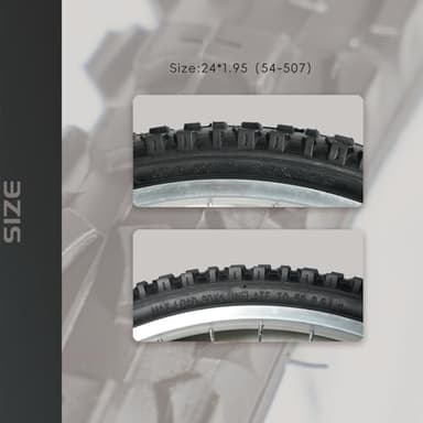 2Pack 24x1.95(54-507) Mountain Bike Tires Replacement Kits Plus 2 Bike Tubes (with Puncture Sealant) and 2 Tire Levers, Bike Tire with Tread Puncture Protection for On or Off-Road Use - Image 3