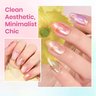 Beetles Cat Eye Gel Nail Polish Set, 6 Summer Colors Pastel Shimmer Glitter Gel Polish Kit Soak Off LED UV Curing Requires Pink Red Blue Orange Green Purple Velvet Gel with Magnet Gift for Women - Image 5