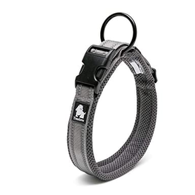 WINHYEPET True Love Dog Collar Reflective Sandwich Lining Nylon Webbing Comfortable and Safe Adjustable Buckle Convenient Used for Walking for Samll/Medium/Large Neck Ring TLC5011(Gray,L) - Image 2
