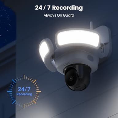 AOSU Floodlight Camera Wired, 3K UHD Security Camera Outdoor, 360° Coverage Surveillance, 24/7 Recording, Motion Detection, 2600-Lumen Motion-Activated Floodlight, Color Night Vision - Image 2
