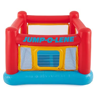 Intex Inflatable Jump-O-Lene Trampoline Bounce House with Crawl-Thru Door & Net - Indoor & Outdoor Backyard Blow-Up Bouncy Playhouse for Kids Ages 3-6 - Image 9