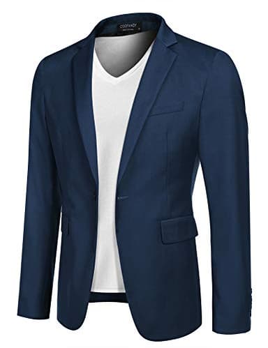 COOFANDY Mens One Button Sport Coat Regular Fit Casual Blazer Jacket Formal Dress Jacket Blazer (Blue M) - Image 1