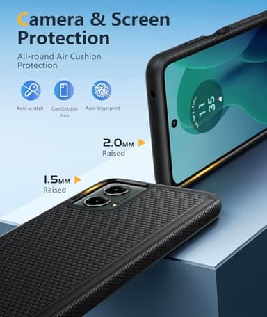 FNTCASE for Motorola Moto G-5G-2024 Case: Dual Layer Heavy Duty Cell Phone Protective Cover Shockproof Rugged with Non-Slip Textured - Military Drop Protection Bumper Tough Case (Black) - Image 7