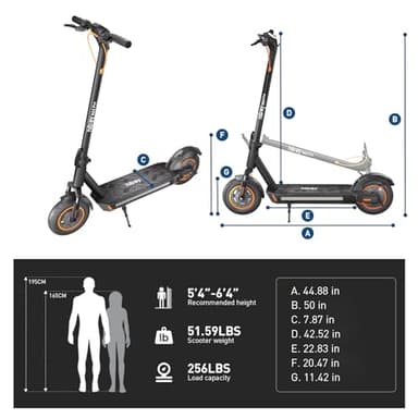 Hiboy MAX Pro Electric Scooter, 46.6 Mi Long Range, 22 MPH Power by 650W MAX Motor, 11'' Pneumatic Tires, Split Hub Design, Dual Suspension, 265lbs MAX Load, Commuting Electric Scooter for Adults - Image 7