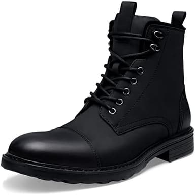 Vostey Mens Boots Motorcycle Casual Boots for Men Zipper Fashion Chukka Boots Mens - Image 3