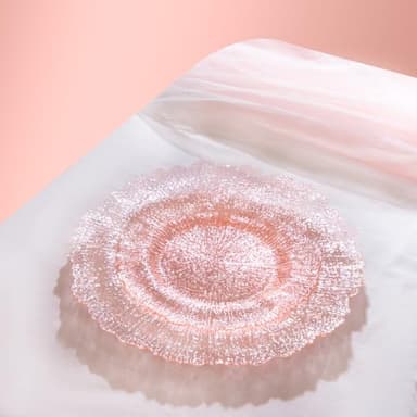 U-QE 60PCS Pink Plates for Party - Pink Plastic Plates Disposable&Reusable - Clear Pink Heavy Duty Plastic Plates for Party Including 30 Plastic Dinner Plates 10" & 30 Plastic Dessert Plates 7" - Image 3