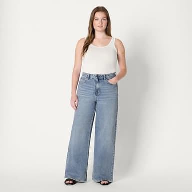 Amazon Essentials Women's Women's Low Stretch Relaxed-Fit Mid-Rise Wide Leg Jean, Authentic Medium Wash, 12 - Image 6