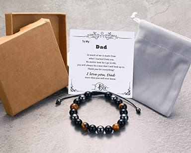 Sereney To My Dad Bracelet from Daughter as Dad Birthday Gifts, Adjustable Triple Protection Father Bracelet Birthday Gifts for Dad from Son Daughter Men Friends - Image 5