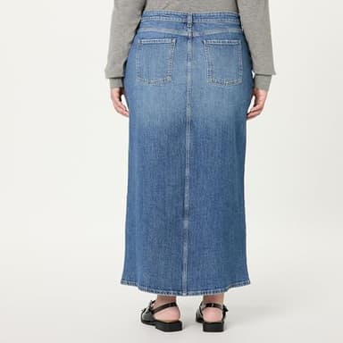 The Drop Women’s Rylie Maxi Denim Skirt with Front Slit, Medium Indigo, S - Image 6