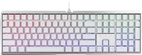 Cherry MX 3.0 S Wired Mechanical Gaming Keyboard. Aluminum Housing Built for Gamers w/MX Red Silent Switches. RGB Backlit Display Over 16m Colors. from The Makers of MX. Full Size. Pure White. - Image 1