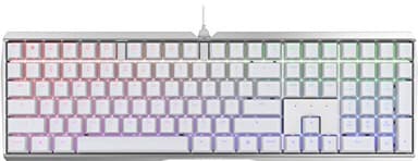 Cherry MX 3.0 S Wired Mechanical Gaming Keyboard. Aluminum Housing Built for Gamers w/MX Red Silent Switches. RGB Backlit Display Over 16m Colors. from The Makers of MX. Full Size. Pure White. - Image 1