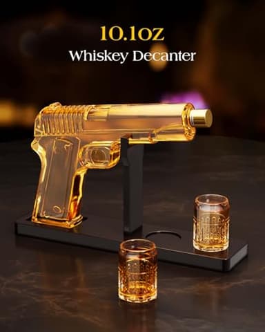 Gifts for Men Dad, Whiskey Decanter Set with 2 Glasses, Unique Gift for fathers day, Husband, Boyfriend, Brother, Anniversary Memorial Day Birthday Gift Ideas, Cool Drinking Accessories for Home Bar - Image 3