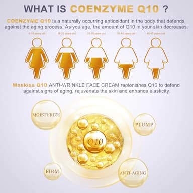 Maskiss Firming Neck Cream & Anti-Wrinkle Face Cream with Coenzyme Q10, Unscented Skin Firming Neck Cream, Anti Aging Facial Moisturizer for Sensitive Skin, 1.76 Oz Jar - Image 6