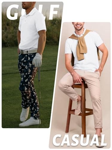 TACVASEN Mens Golf Shirt Dry Fit Mens Polo Shirts Short Sleeve Performance Golf Polos for Men with Collar Work Shirts White, L - Image 7